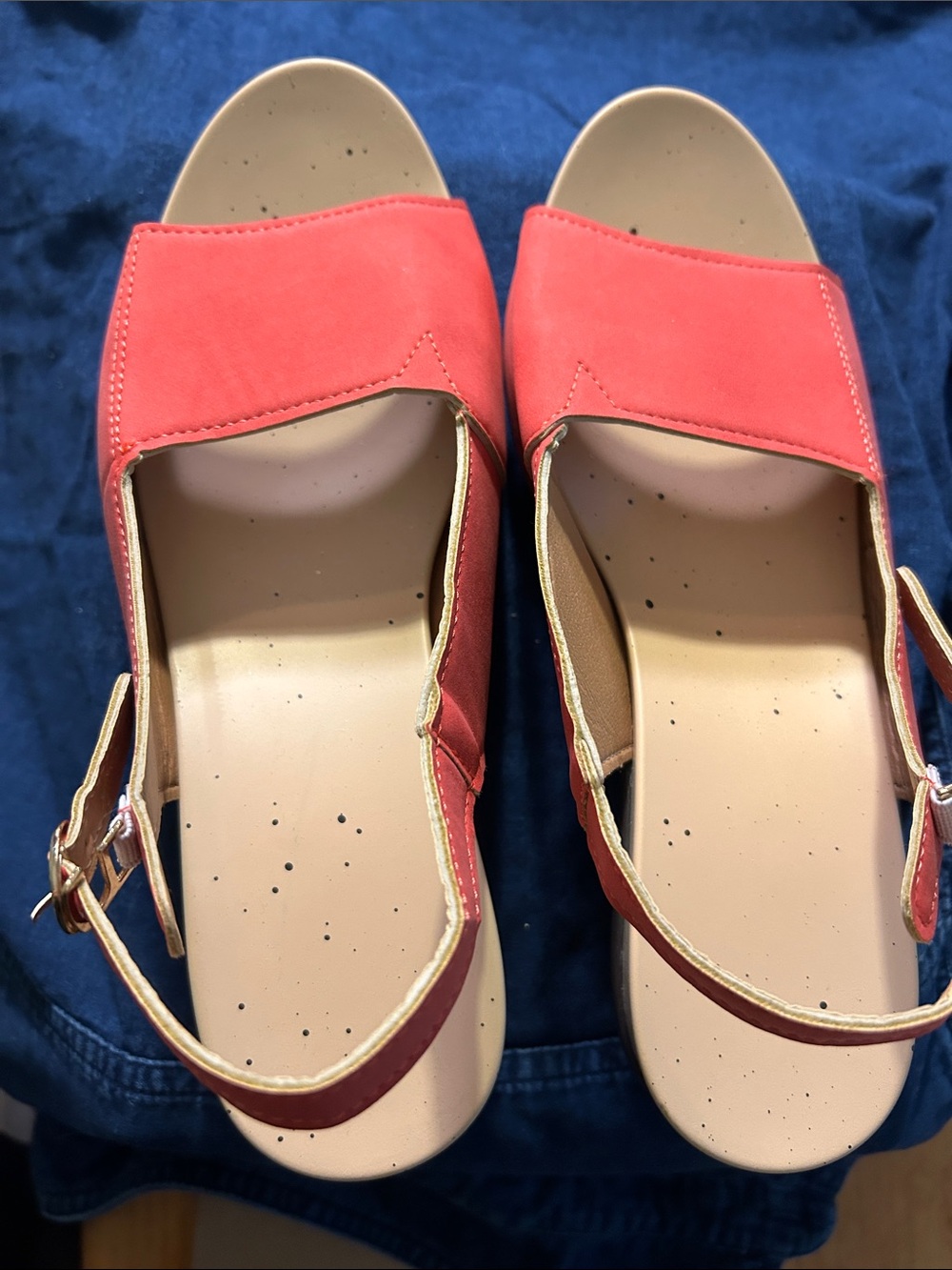 Women’s Red Open-Toe Slingback Sandals